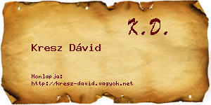 Kresz Dávid névjegykártya
